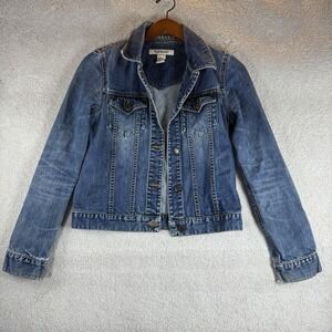Vintage Abercrombie & Fitch Women's Denim Trucker Jacket 100% Cotton Size‎ S 90s